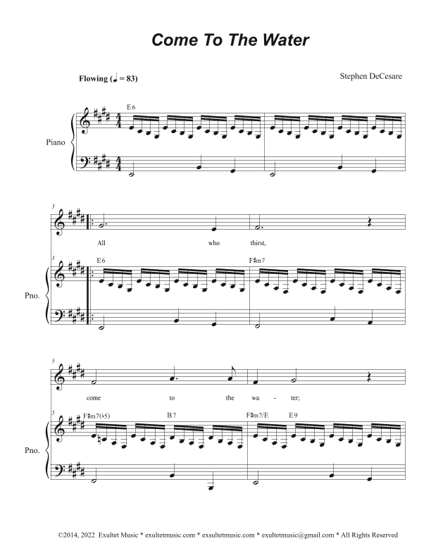 Come To The Water (Vocal solo)