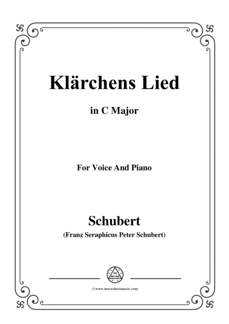 Schubert-Klärchens Lied,Love,D.210,in C Major,for Voice&Piano (arr. MSM)