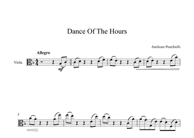 Dance Of The Hours - Amilcare Ponchielli (Viola) (arr. Digital Book Music)