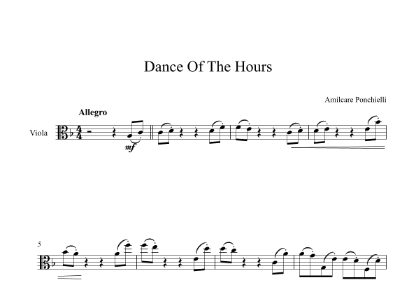 Dance Of The Hours - Amilcare Ponchielli (Viola) (arr. Digital Book Music)