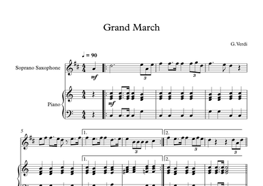 Grand March (Aida) - Giuseppe Verdi (Soprano Sax + Piano) (arr. Digital Book Music)