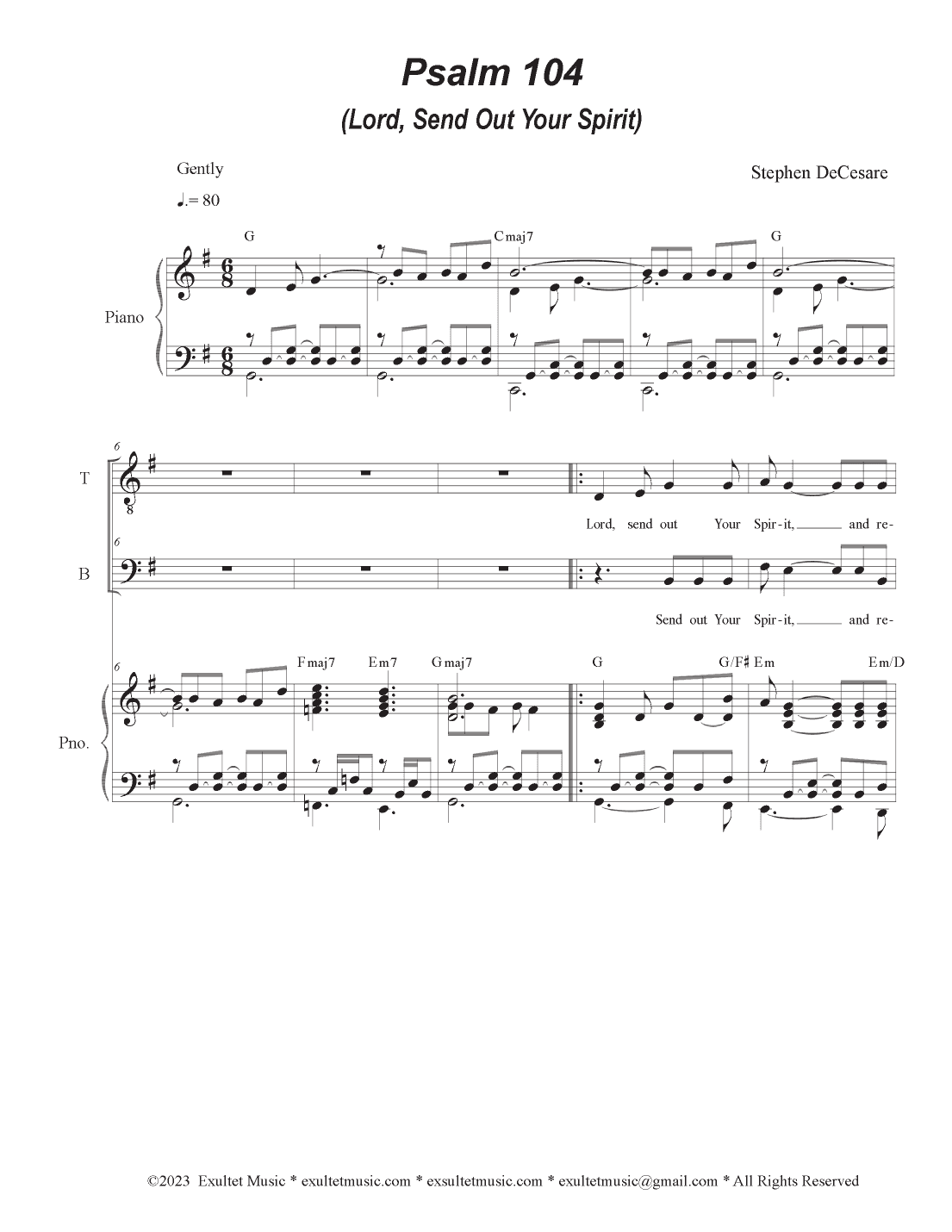 Psalm 104 (Lord, Send Out Your Spirit) (2-part choir - (TB)