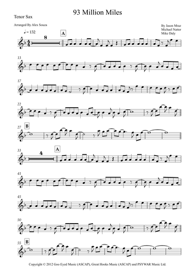 93 Million Miles (arr. Alex Souza)