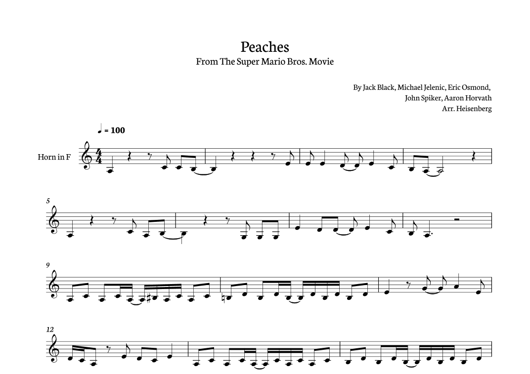 Peaches (arr. Heisenberg)