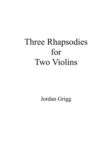 Three Rhapsodies for Two Violins