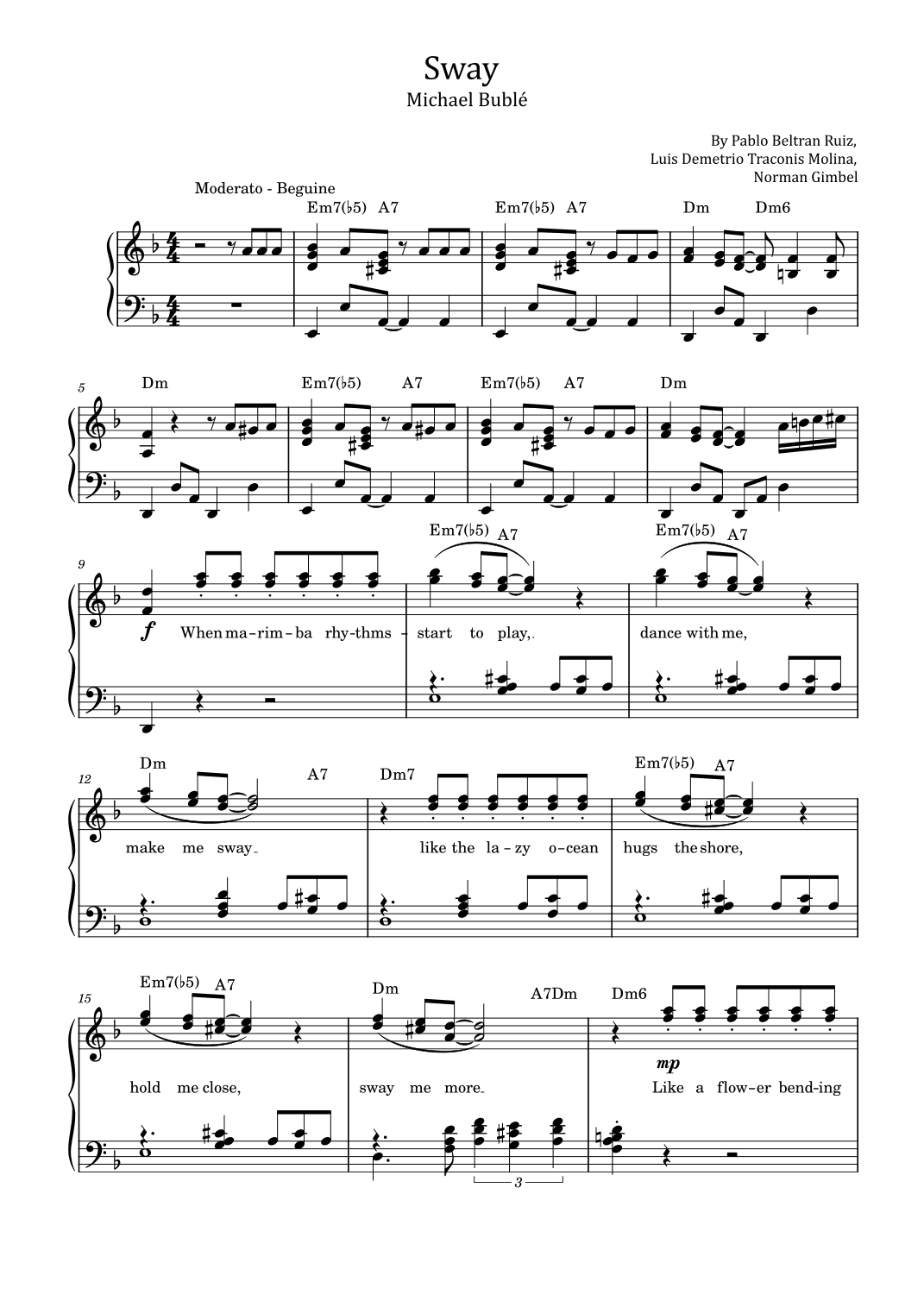 Sway (quien Sera) (arr. poon)