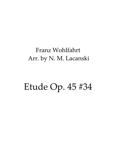 Etude Op. 45 #34 (arr. Nick M Lacanski)
