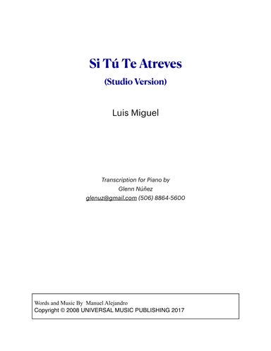 Si Tu Te Atreves (arr. Glenn Núñez V)