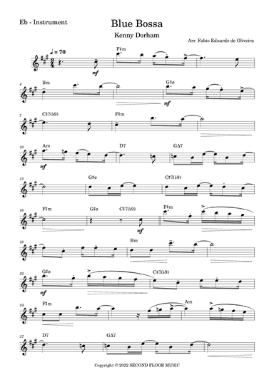 True Blue Bossa (arr. Fabio Eduardo de Oliveira)