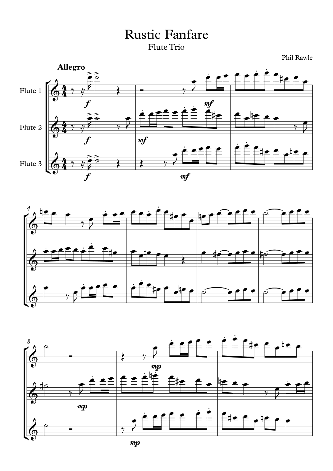 Rustic Fanfare - Flute Trio