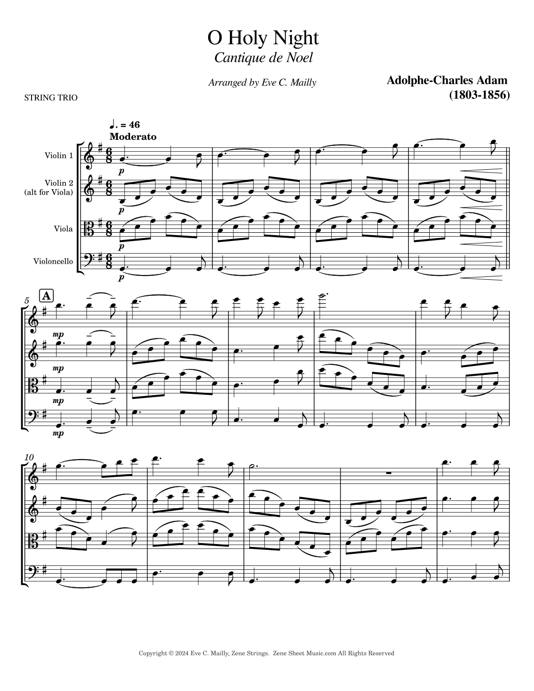 O Holy Night - String Trio (arr. Eve C. Mailly - Zene Strings)
