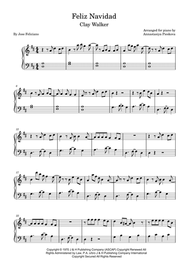 Feliz Navidad (arr. Annastasiya Pieskova)
