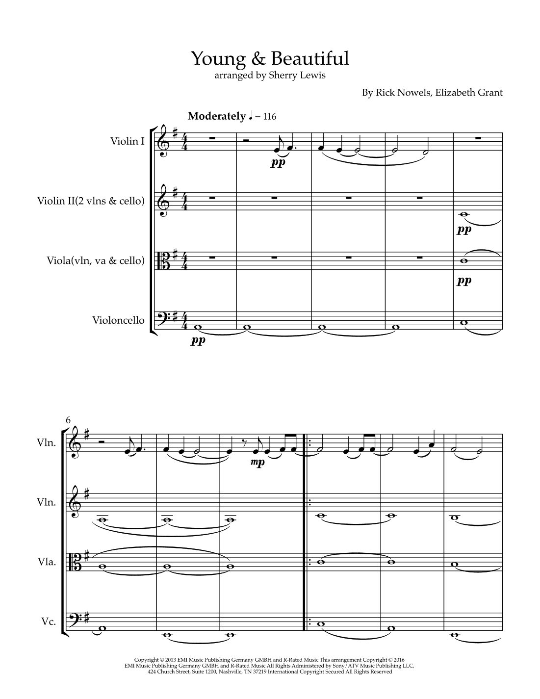 Young And Beautiful (arr. Sherry Lewis)