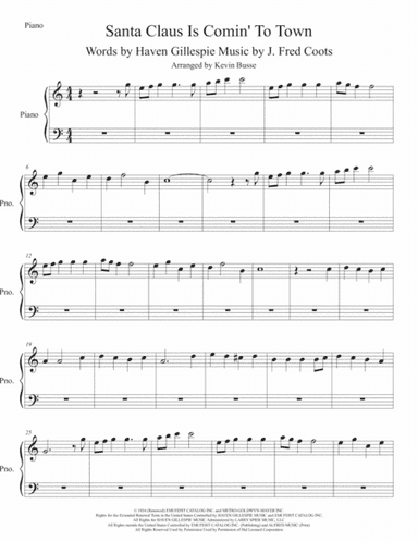 Santa Claus Is Comin' To Town (arr. Kevin Busse)