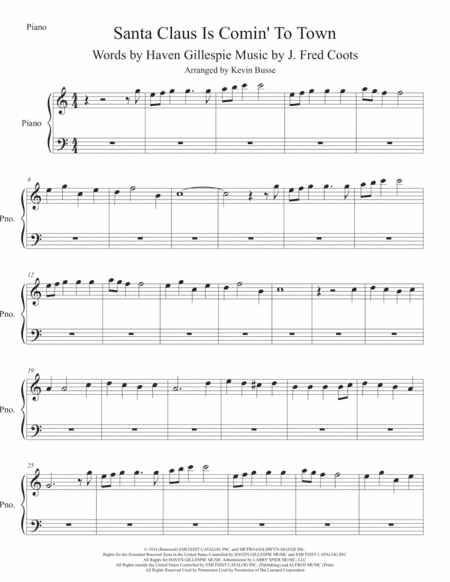 Santa Claus Is Comin' To Town (arr. Kevin Busse)