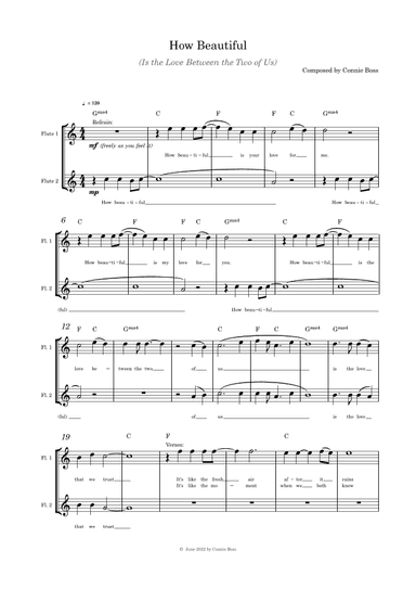 How Beautiful (Is the Love Between the Two of Us) - Flute duet