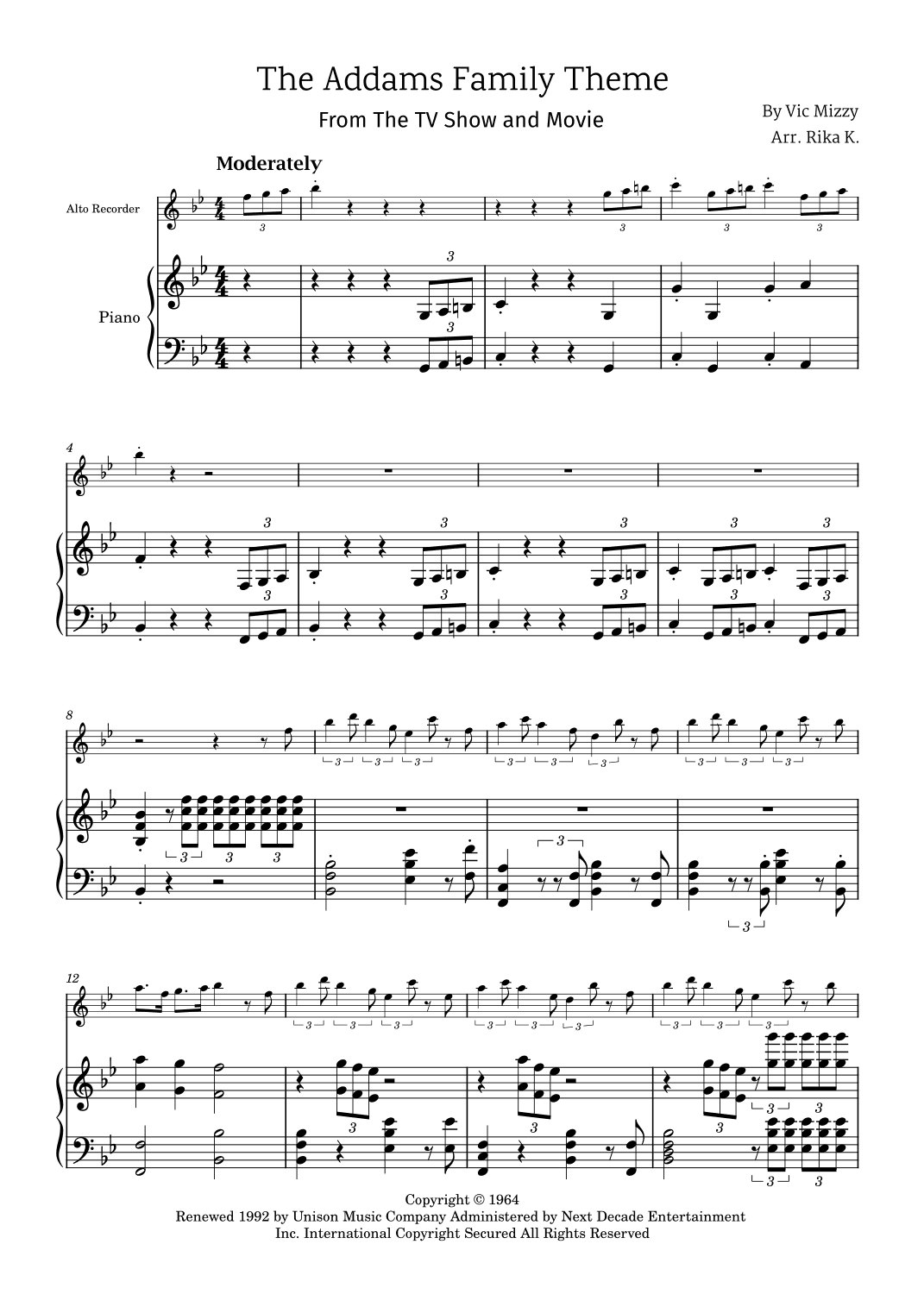 Addams Family Theme (arr. Rika K.)