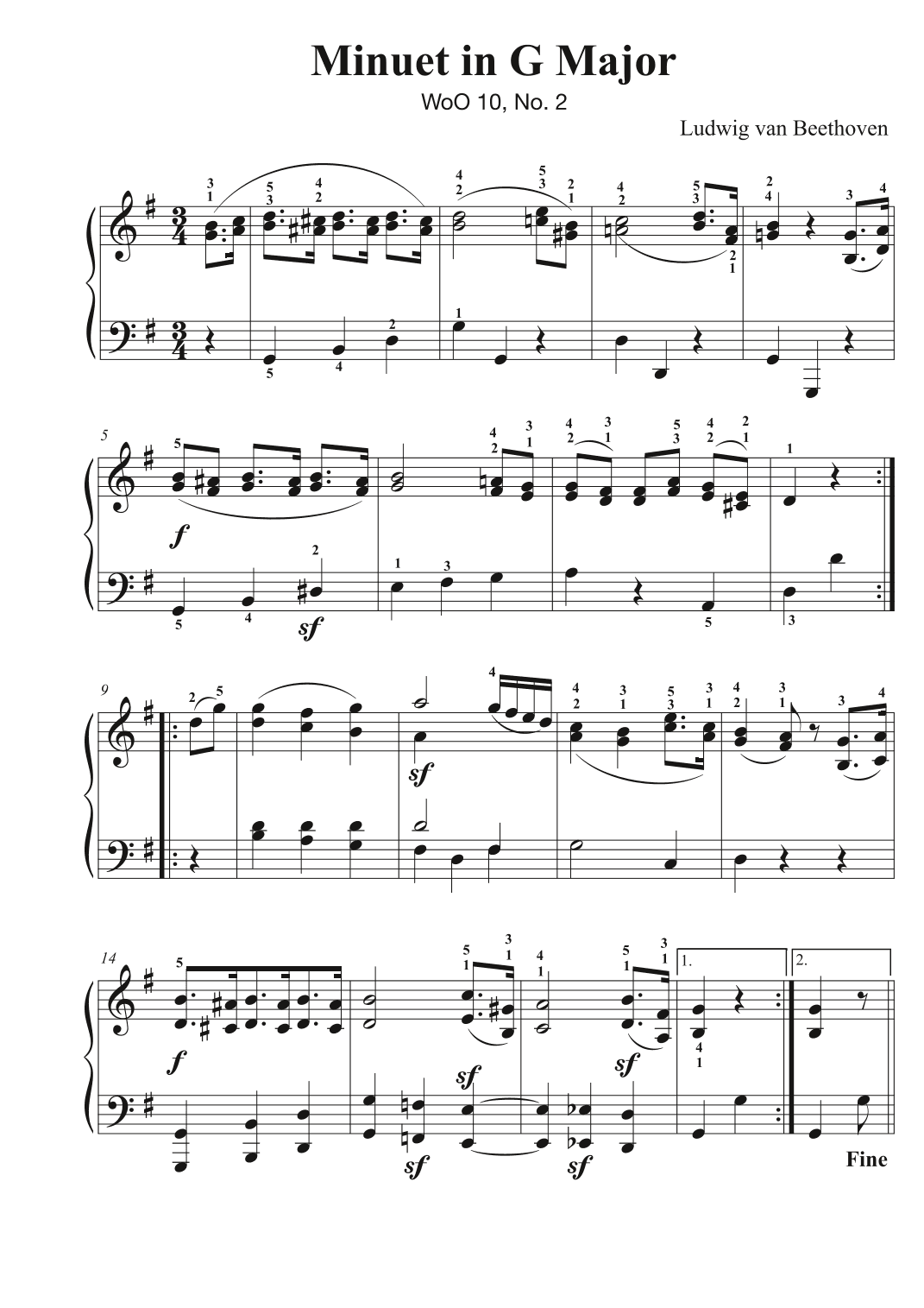 Minuet in G Major - WoO 10, No. 2 - Beethoven (arr. Avgusta Udartseva)