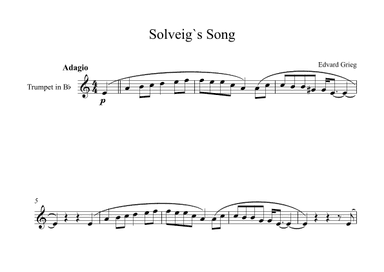 Solveig`s Song - Edvard Grieg (Trumpet) (arr. Digital Book Music)