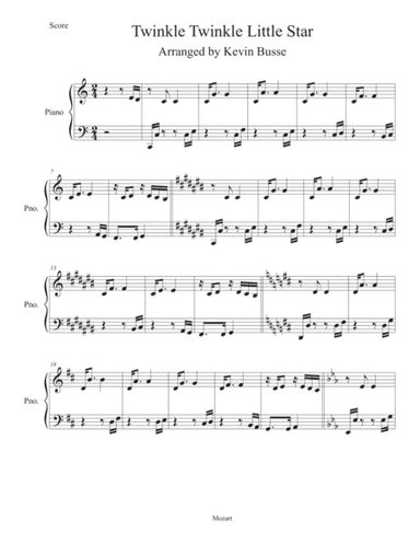 Twinkle Twinkle Little Star, a variation by Kevin Busse for Piano (arr. Kevin Busse)