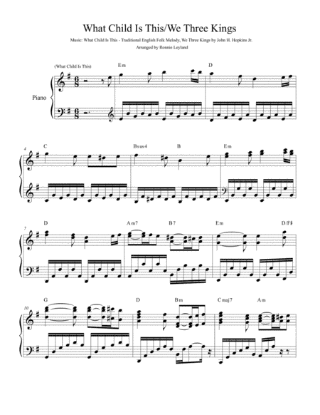 What Child Is This / We Three Kings (arr. Ronnie Leyland)