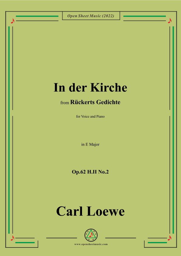Loewe-In der Kirche,Op.62 H.II No.2,in E Major (arr. OSM Press)