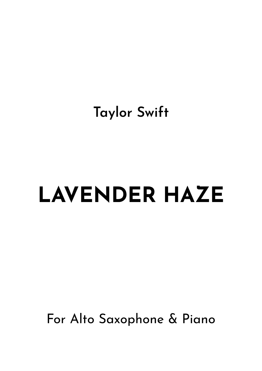 Lavender Haze (arr. Jireh J.)