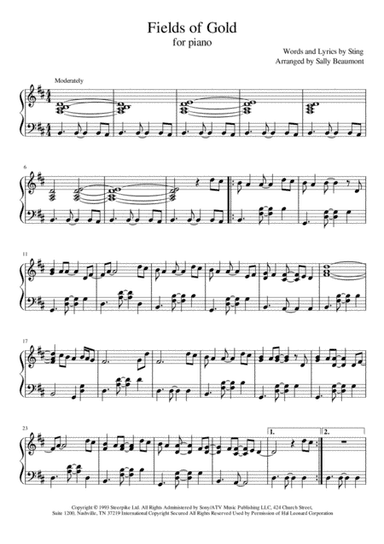 Fields Of Gold (arr. Sally Beamont)