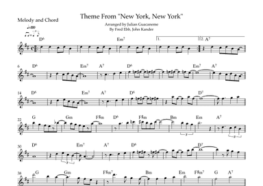 Theme From "new York, New York" (arr. Julian Guacaneme)