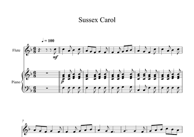 Sussex Carol (Flute + Piano) (arr. Digital Book Music)