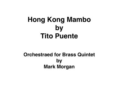 Hong Kong Mambo (arr. Mark Morgan)