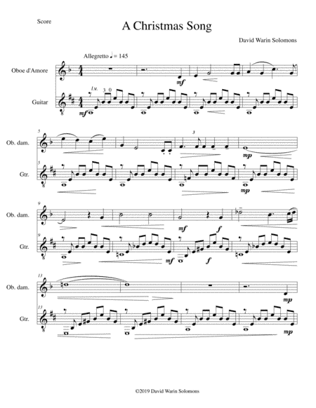 A Christmas Song for oboe d'amore and guitar