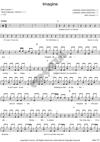 Imagine (arr. COPYDRUM)