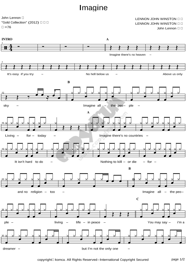 Imagine (arr. COPYDRUM)