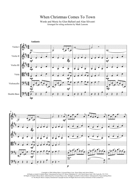 When Christmas Comes To Town from Warner Bros. Pictures' THE POLAR EXPRESS (arr. Mark Lansom)