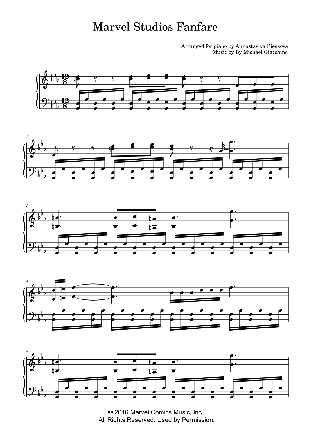 Marvel Studios Fanfare 3 (arr. Annastasiya Pieskova)