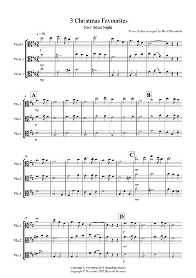 3 Christmas Favourites for Viola Trio (arr. David Burndrett)
