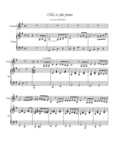 Ma se ghe pensu. Violin and piano (arr. Ester Alessandrini)