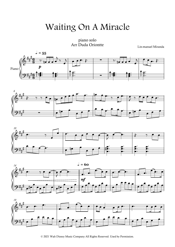 Waiting On A Miracle (arr. Duda Oriontte)