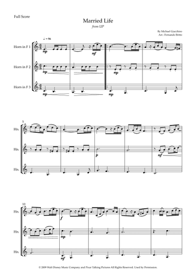 Married Life (arr. Fernando Britto)