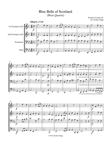Blue Bells of Scotland (Brass Quartet) (arr. Jordan Grigg)