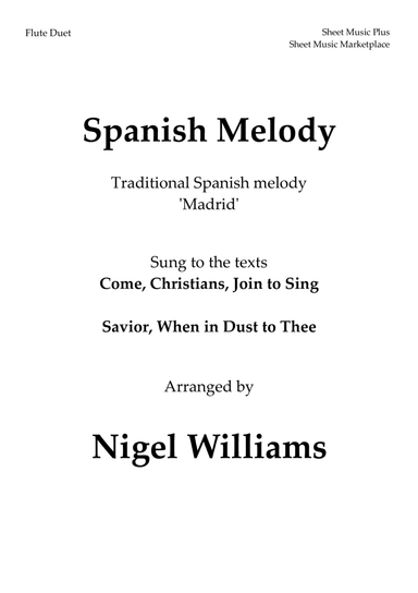 Spanish Melody, for Flute Duet (arr. Nigel Williams)
