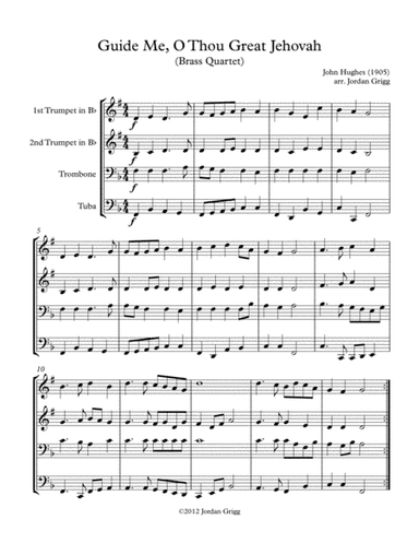 Guide Me, O Thou Great Jehovah (Brass Quartet) (arr. Jordan Grigg)