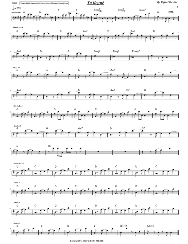 Ya Llegue (arr. juan carlos esteve/Gran Coda)