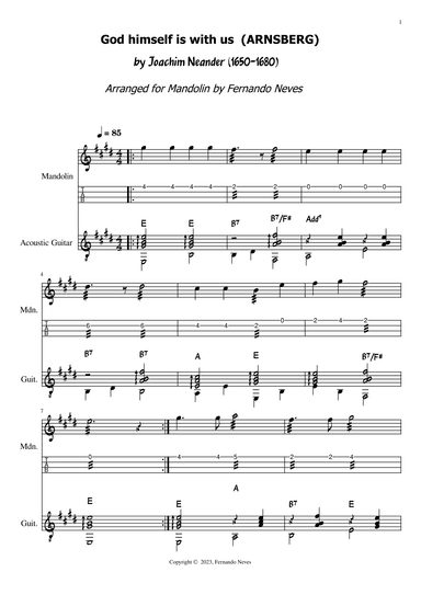 God himself is with us (Arnsberg) for Mandolin (arr. FERNANDO LUIZ NEVES)