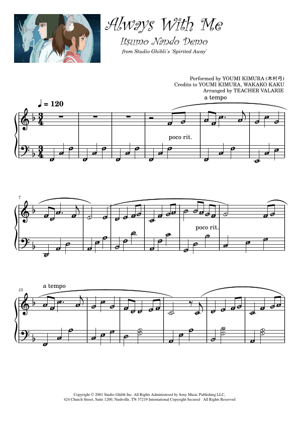 Itsumo Nandodemo (always With Me) (arr. Teacher Valarie)