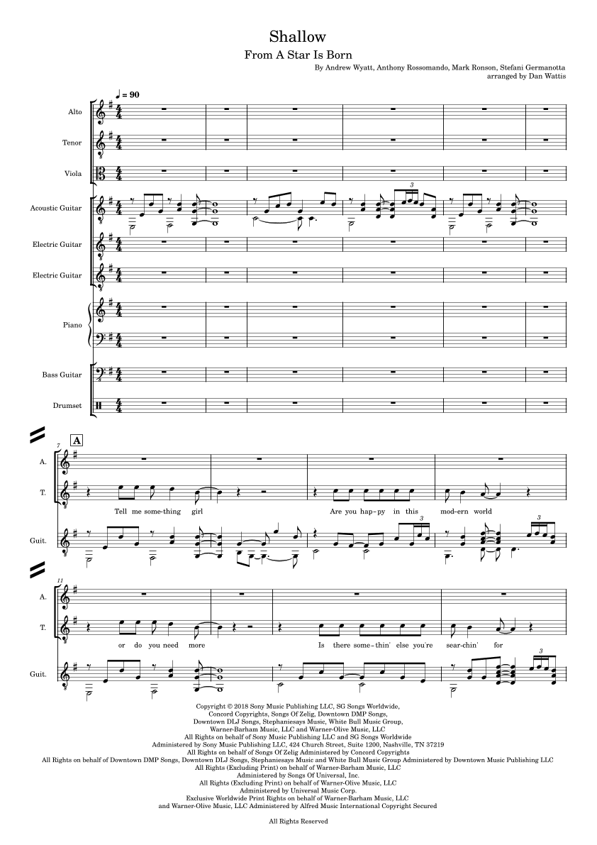 Shallow (arr. Dan Wattis)