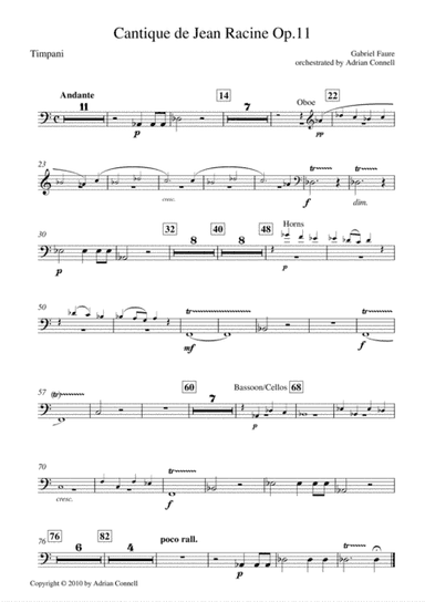 Faure - Cantique de Jean Racine orchestrated Adrian Connell - Timpani (arr. Adrian Connell)