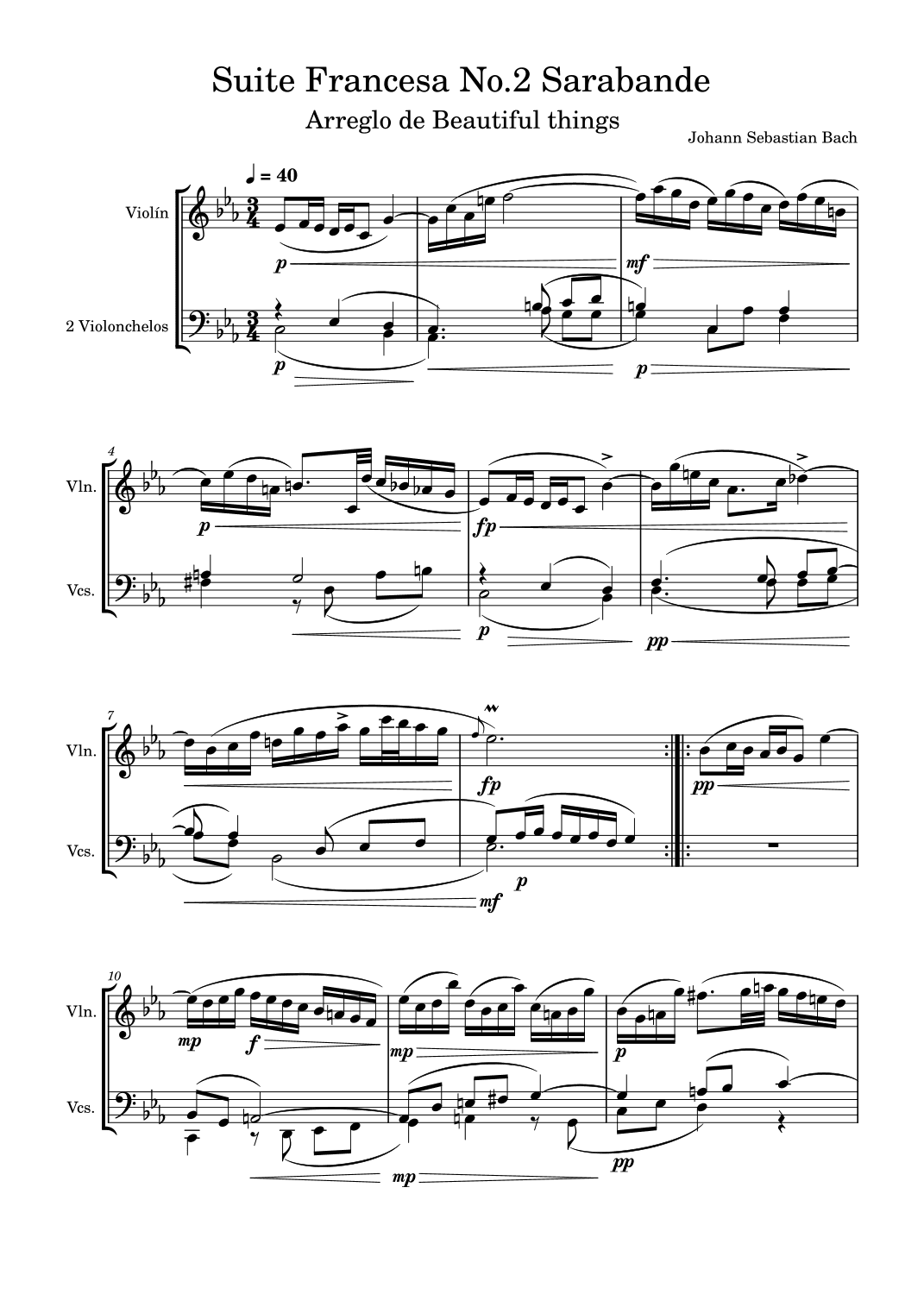 Suite Francesa No.2 Sarabande (arr. Beautiful things)