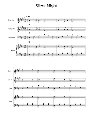 Silent Night - Brass Trio w/ Piano (arr. Ygor Nunes)